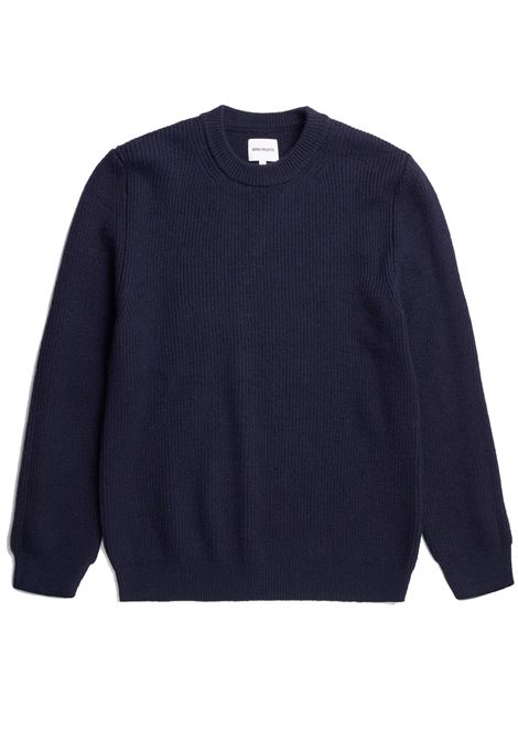 henning rib sweater man dark navy NORSE PROJECTS | N45-06607004
